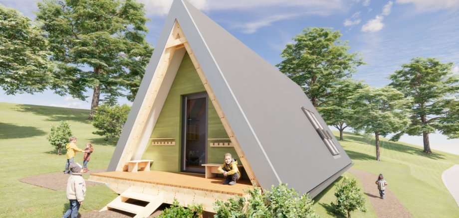 So soll das neue Kita-Gebäude nach der Fertigstellung aussehen.