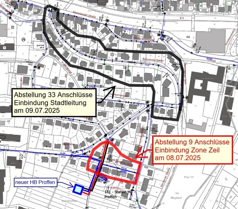 Übersicht: Bereiche der Abstellung (Versorgung unterbrochen)