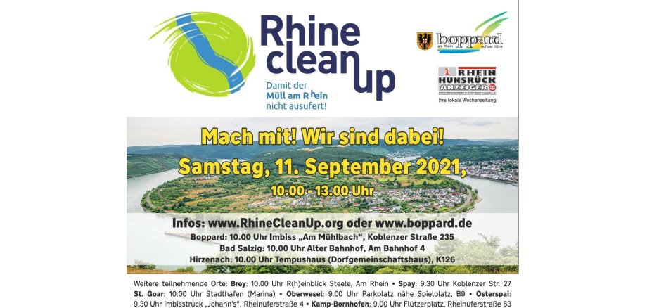 Das Plakat zum Rhein-Cleanup.
