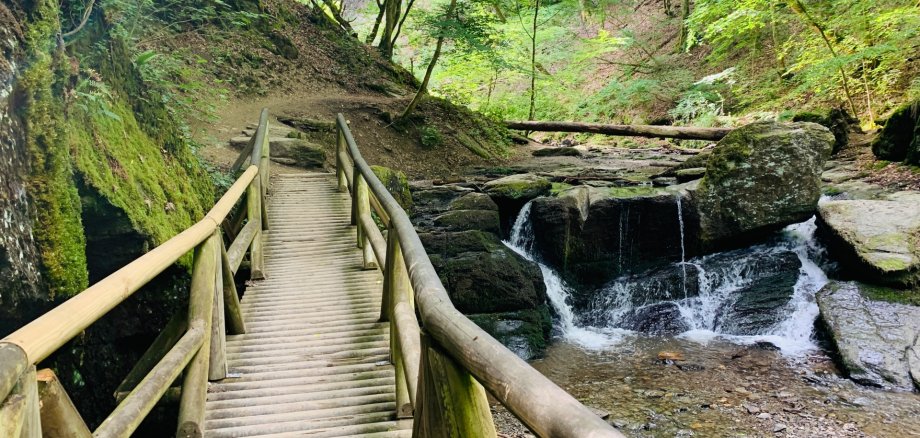 Mit 101 Punkten hat die Traumschleife Ehrbachklamm bei Oppenhausen bei ihrer Nachzertifizierung im Mai 2026 ein Spitzenresultat erzielt. Damit zählt die Wanderstrecke zu den fünf besten Wanderwegen Deutschlands. Mit 101 Punkten hat die Traumschleife Ehrbachklamm bei Oppenhausen bei ihrer Nachzertifizierung im Mai 2026 ein Spitzenresultat erzielt. Damit zählt die Wanderstrecke zu den fünf besten Wanderwegen Deutschlands.