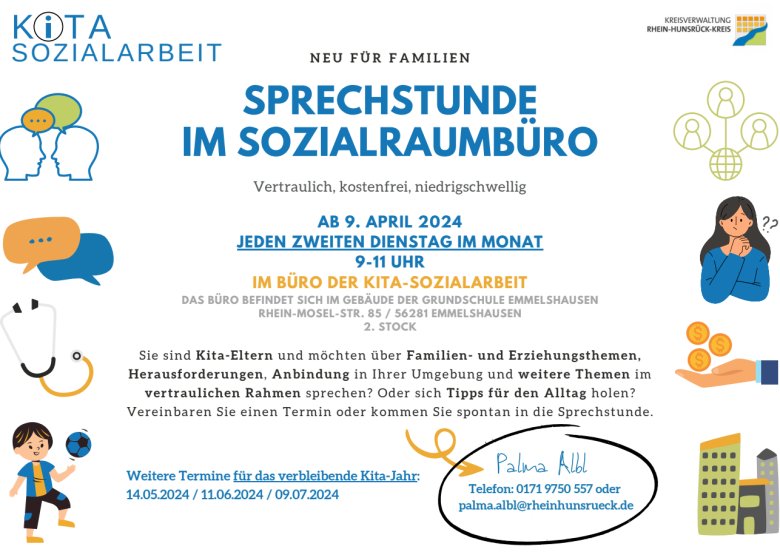 Infobild zu Sprechstunden KiTa Sozialarbeit