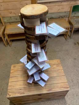 Holzbastellei mit Karten