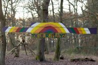 Bunte Plane im Wald