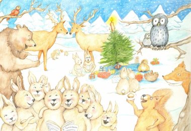 Titelbild der Dezembergeschichten, Adventskalender mit Vorlesegeschichten für Kitakinder