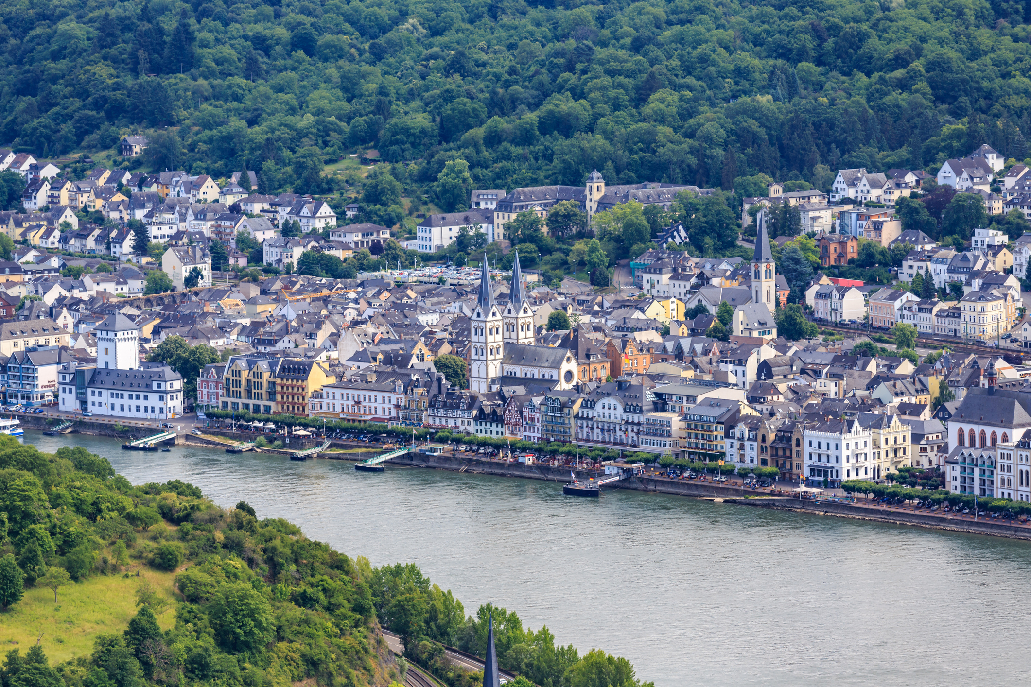 Village of Boppard at Rhine River,middle Rhine Valley