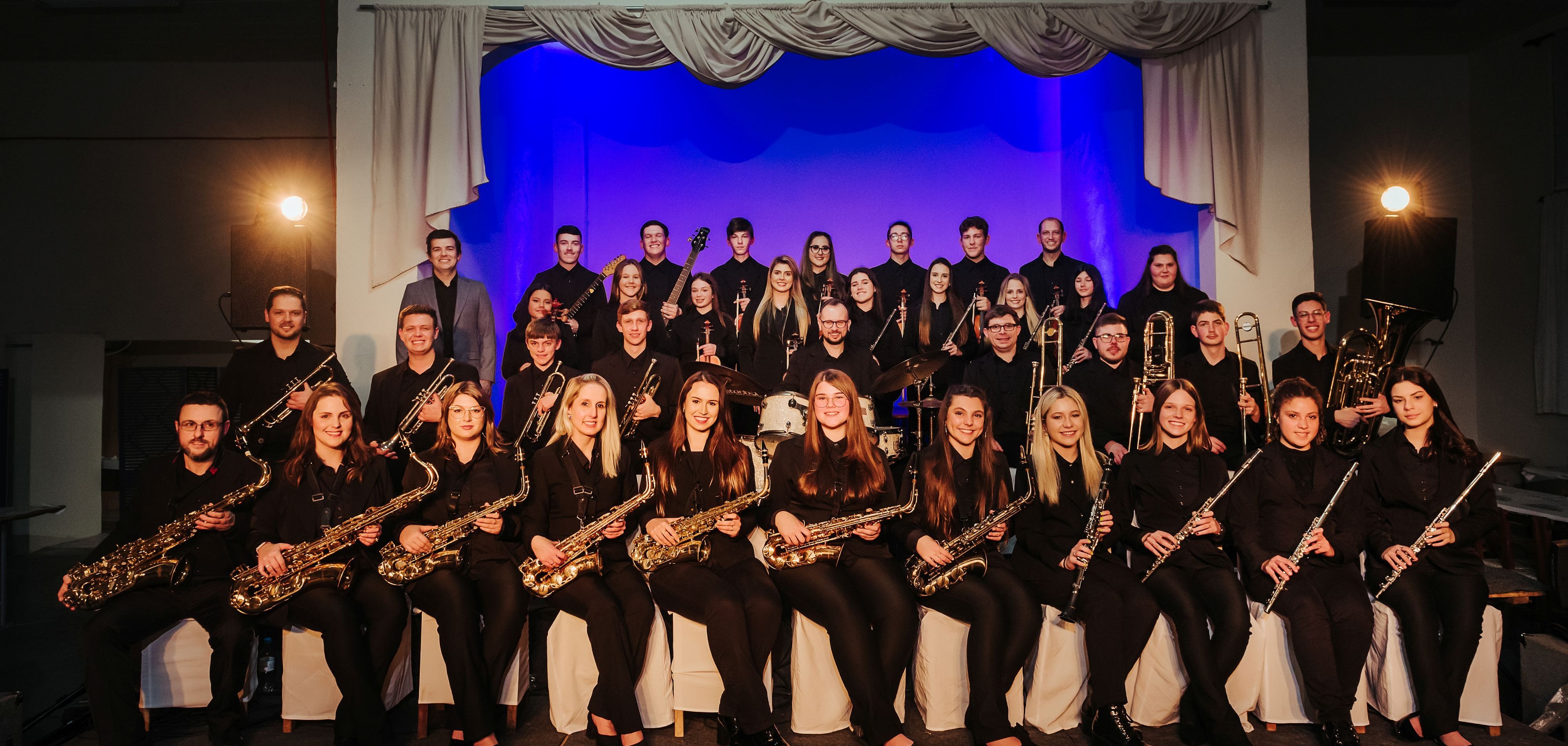 Am Mittwoch, 8. Februar 2023, gibt das Orquestra Municipal de Barão im Zuge seiner Europa-Tournee ein Konzert in der Stadthalle Boppard. Das Bild zeigt das Ensemble.