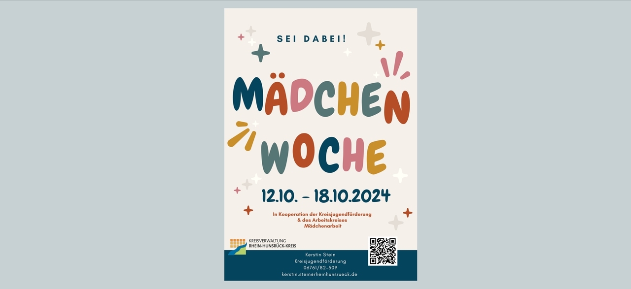 Vom 12. bis 18. Oktober 2024 findet im Rhein-Hunsrück-Kreis wieder die Mädchenwoche statt. Auch das Museum Boppard ist mit dabei und bietet einen Workshop für Mädchen an.