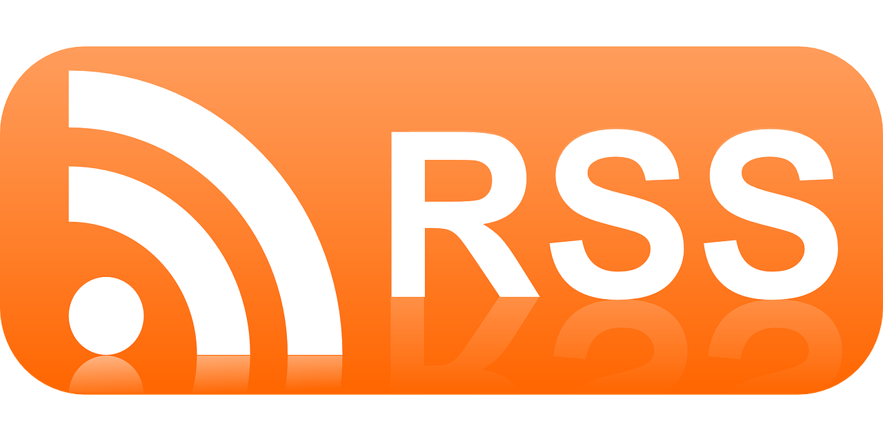 Das Bild zeigt das Symbol für einen RSS-Feed.